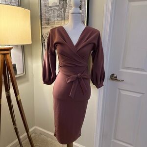 Boohoo Dusty Rose Wrap Dress